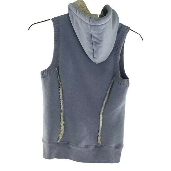 OLD NAVY Vest Womens Size Small Sherpa Lined Fleece Zipper Pocket Hooded Jacket - Picture 4 of 8
